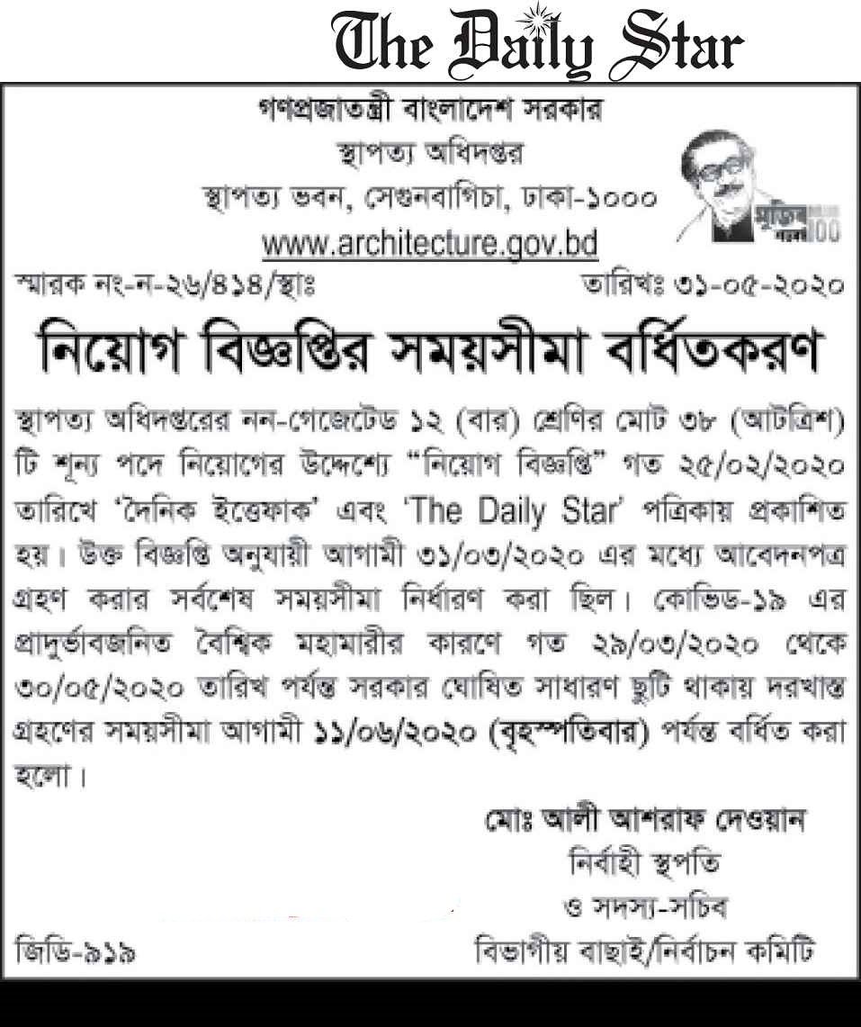 Government Job For Architect In Bangladesh 2022 Image & PDF Download 1