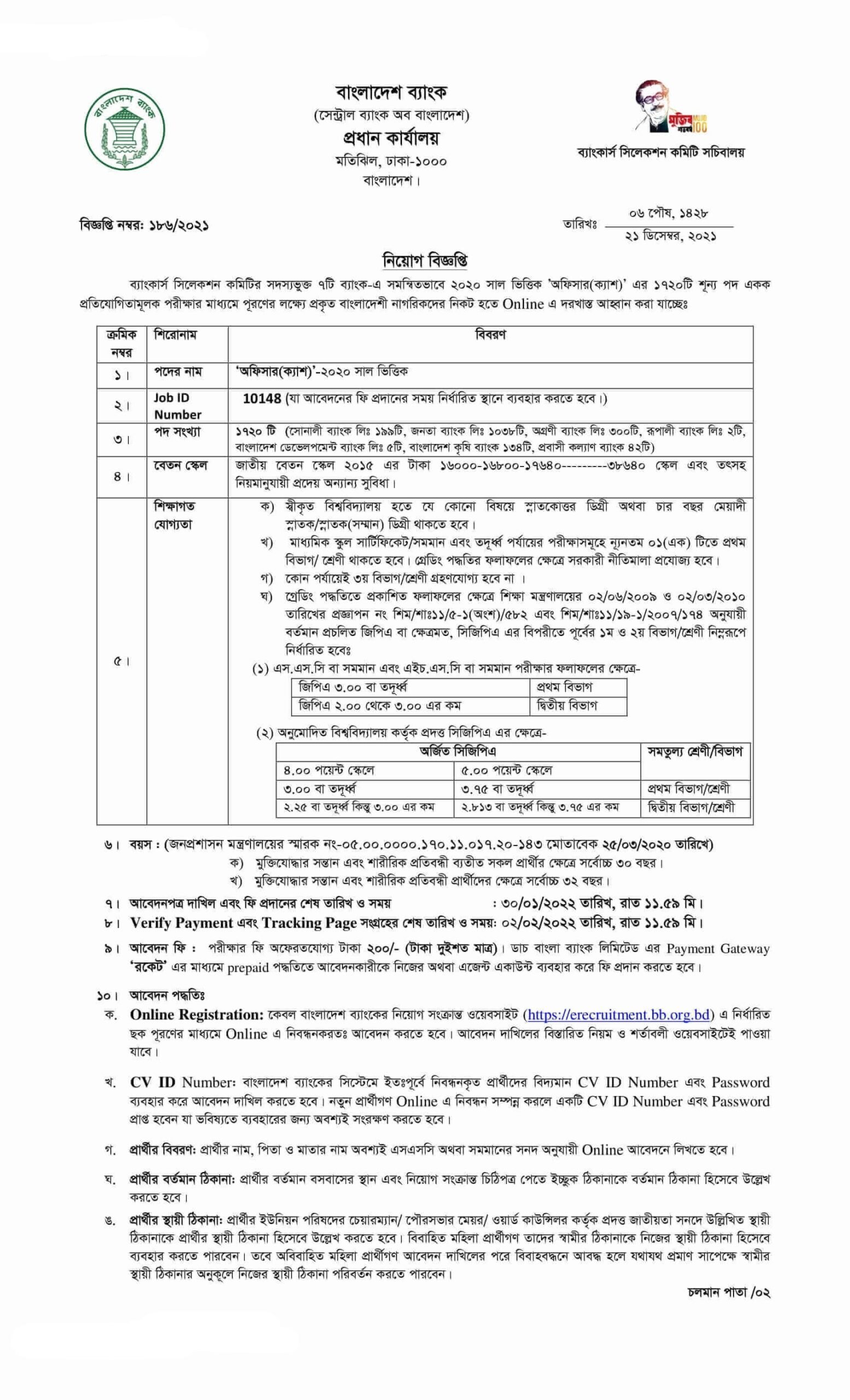 Probashi Kallyan Bank Job Circular 2022 PDF & Image Download