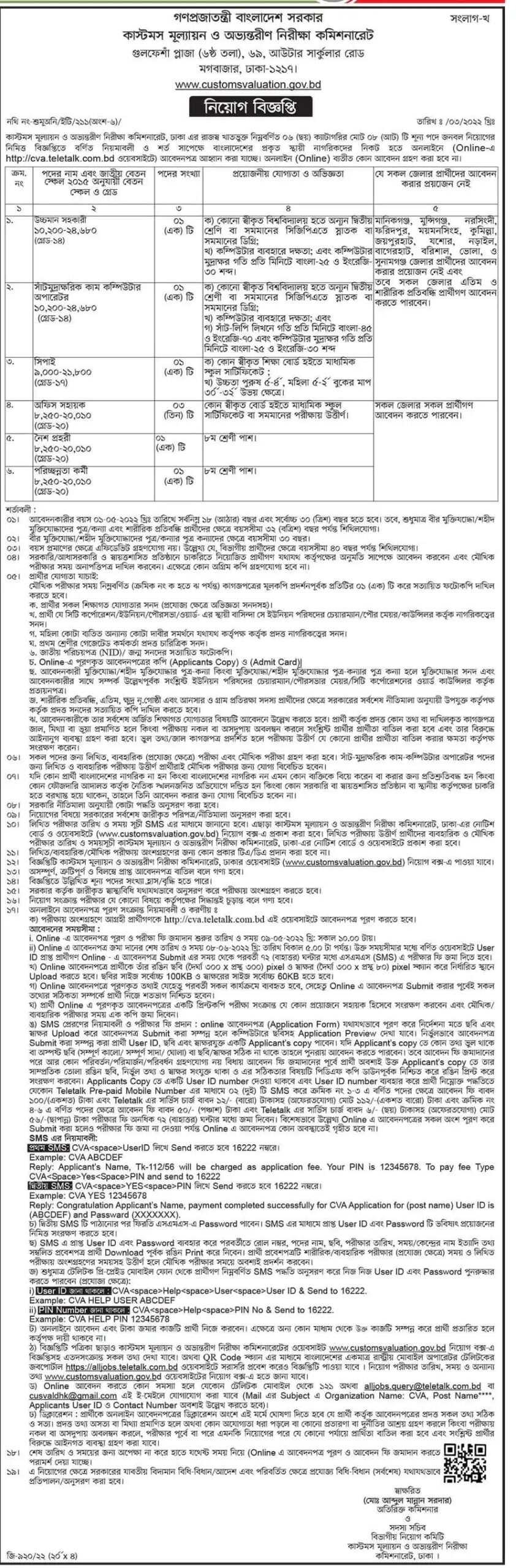 CVA Job Circular 2022 Image & PDF Download