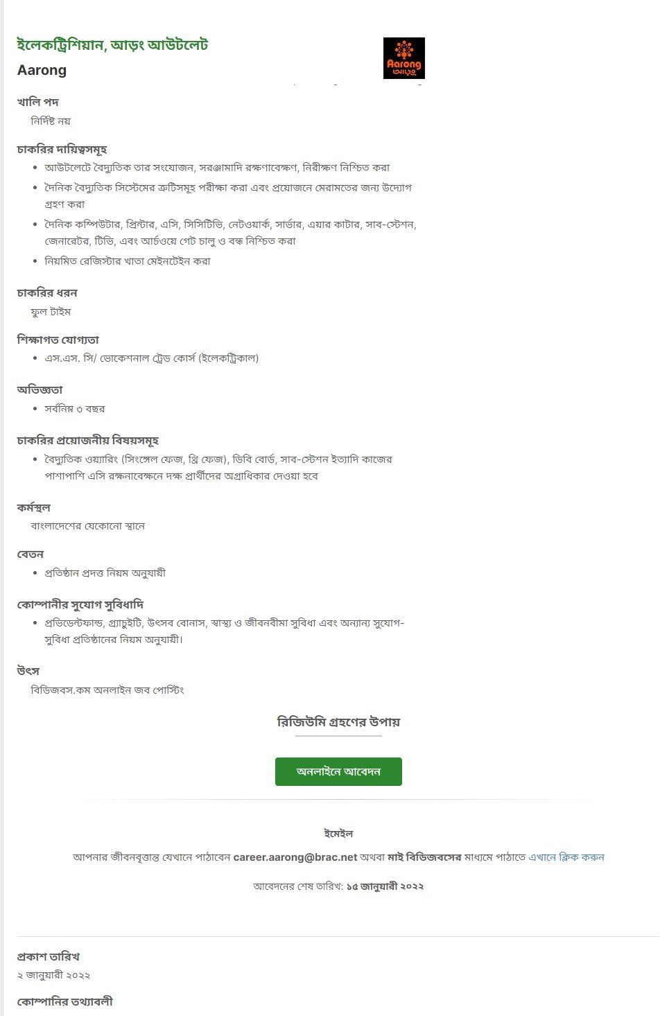 Aarong Job Circular 2022 PDF Download & Image Download
