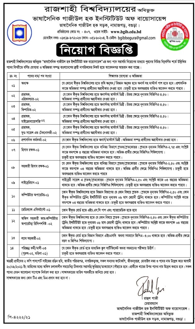 Rajshahi University Job Circular PDF & Image Download